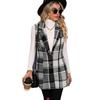 Women's Plaid Woolen Lapel Vest Suit Coat
