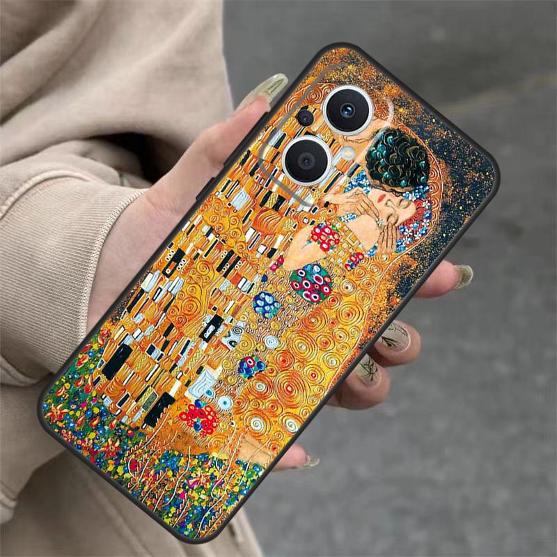 Der Kuss Gustav Klimt Gemälde Hülle Für OPPO Reno 7 8 Lite 10 11 12 13 14 Pro 8T 12F 13F 14F OPPO Find X8 X6 X9 Pro Abdeckung