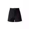 Plus Size High Waist Black Elastic Letter Wide-Leg Shorts - Korean Style Women's Summer Slimming Hot Pants.