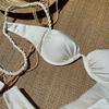 Fashion Solid Wavy Low Waist Bikini Set Women Patchwork Aesthetic Sweet Swimsuit Hollow Out Two Pieces Sets Female Beach Party Suits