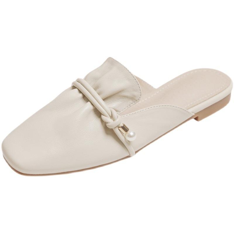 Summer baotou half slippers women's summer heelless flat bottom wear soft
