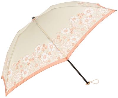 Aiu Floral 1AI 50cm Ribs Women's Umbrella, 1704004, Beige, Japan, (Free Size)
