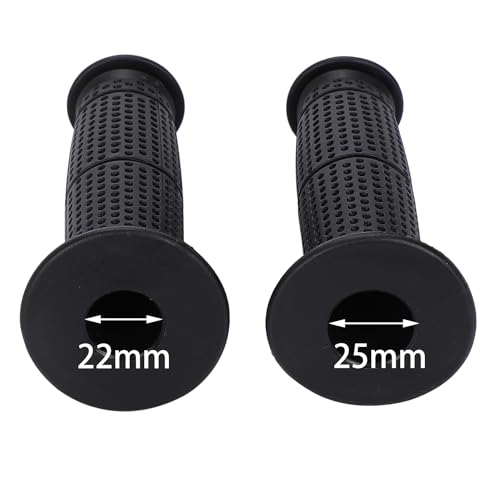 nakira Motorcycle Grips, Moped Handlebars, 22.2mm, Left and Right Set, Rubber E-Type (Black)
