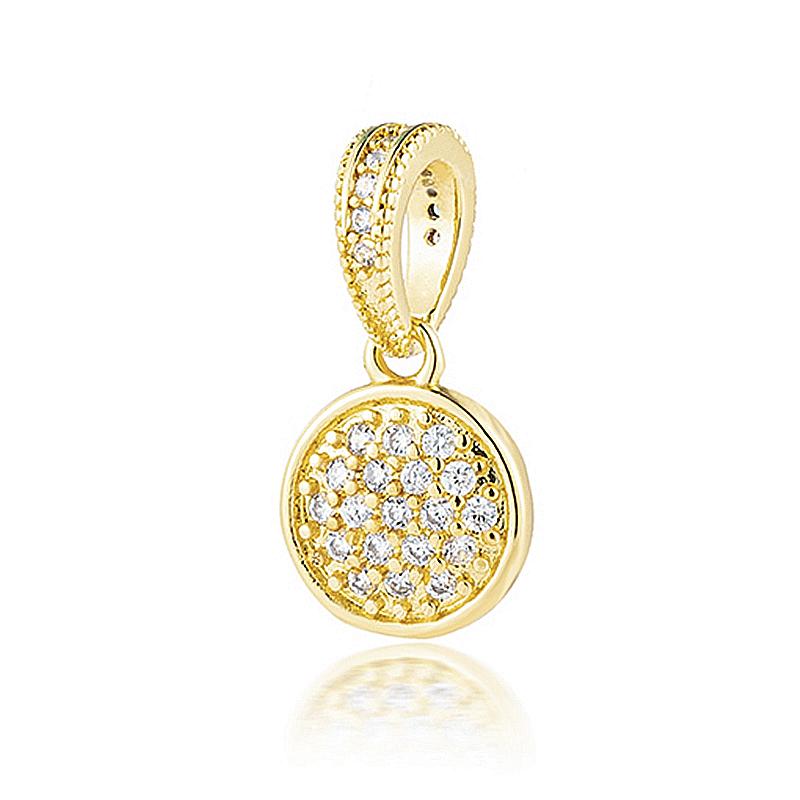 New Sparking Gold Plated Charm Beads Dangle Fit Original Snake Bracelet Necklace Beads For Diy Jewelry Women Gift