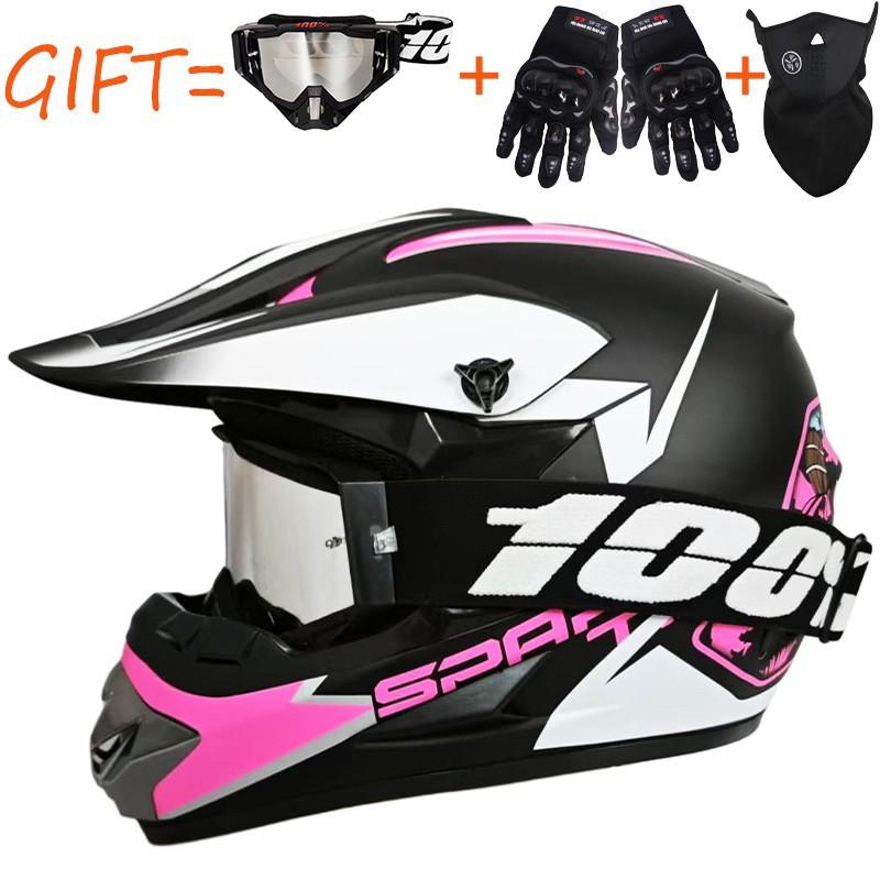 Equipped With 100% Goggles + Gloves Mask Off-road Helmet Mountain Biking Downhill Youth Go-kart