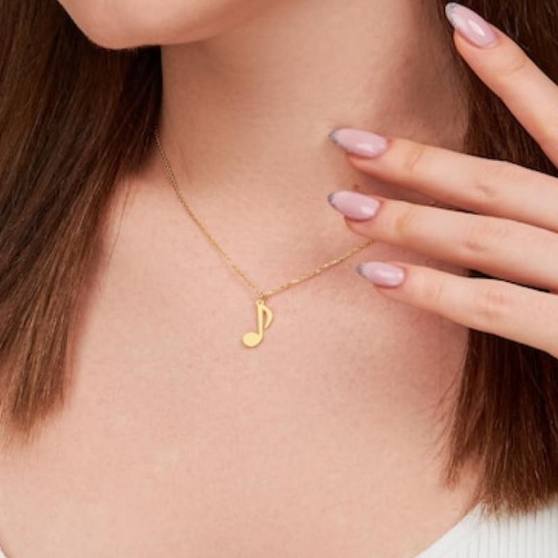 Music Charm Necklace Stainless Steel Chain Musical Symbol Gift For Woman Man Stainless Steel Jewelry New