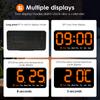 Digital Wall Clock 8.5 Inch Large Display LED Alarm Clock with Date Week Temperature Brightness Adjustable Double Alarm for Home
