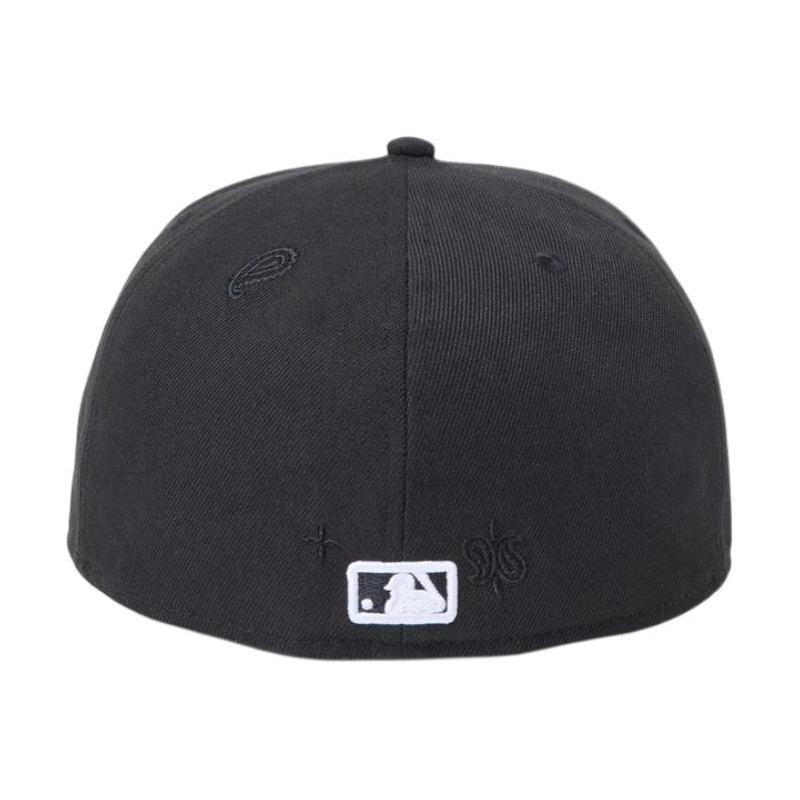 New Era 59FIFTY Series Brand Logo Design Polyester Fiber Baseball Cap Men and Women Same Style Couple Model Black Asian Version 7 3/4