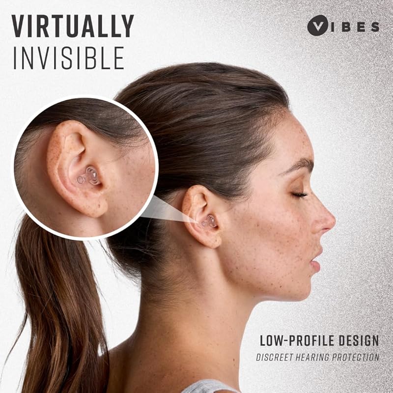 Vibes acoustic filter earplugs - High Fidelity Decibel Reduction Earplugs for Music Concert Festival Hearing protection for tinnitus and autism