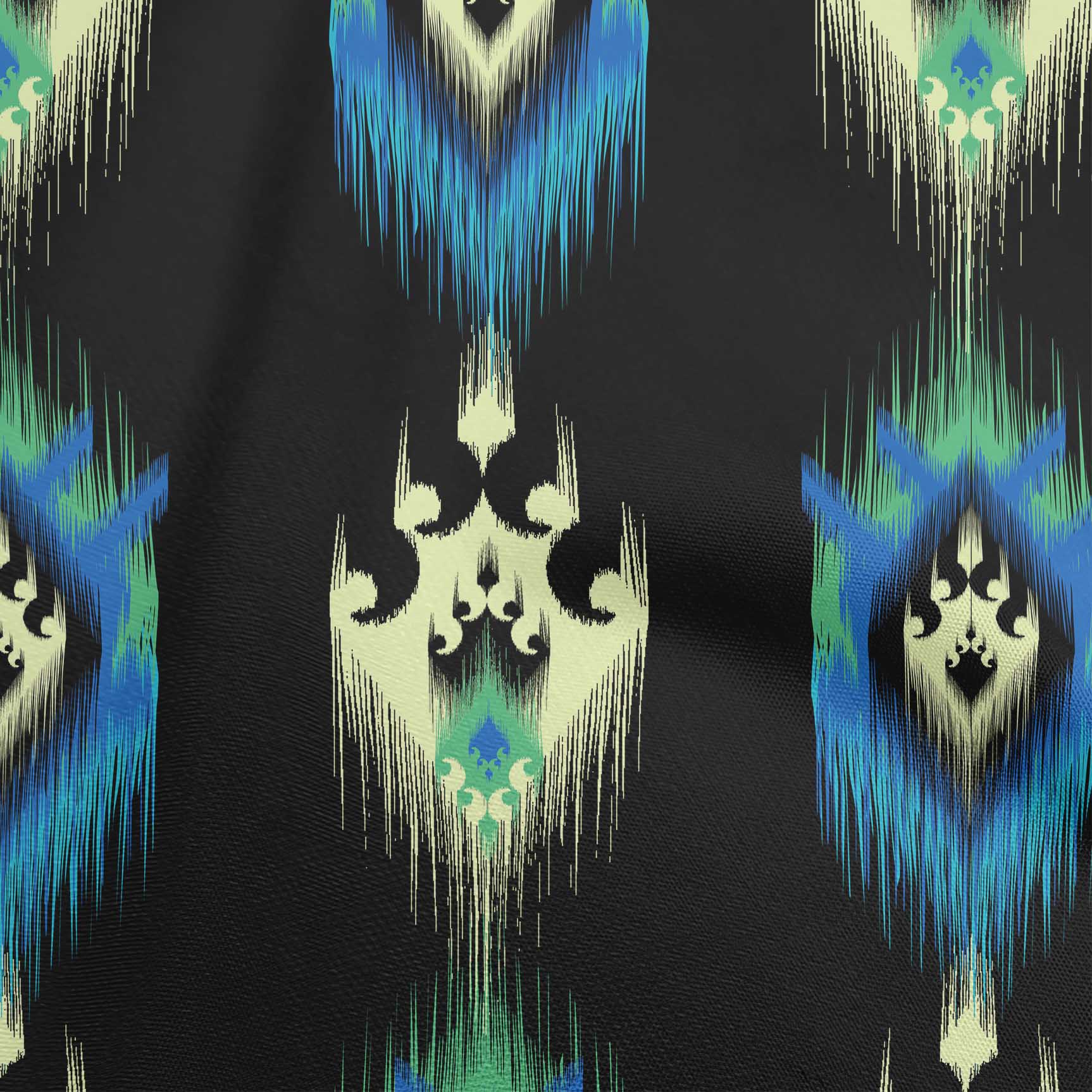 

OneOone Cotton Flex Темно-зелена тканина Азіатська тканина Ikat Craft Projects Decor Fabric Printed By The Yard 40 дюймів 42 Inch Wide - Viscose Chiffon жовтий