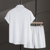 Waffle Leisure Sports Suit Men's Summer Short Sleeve T-shirt Shorts Set Men's Two Sets