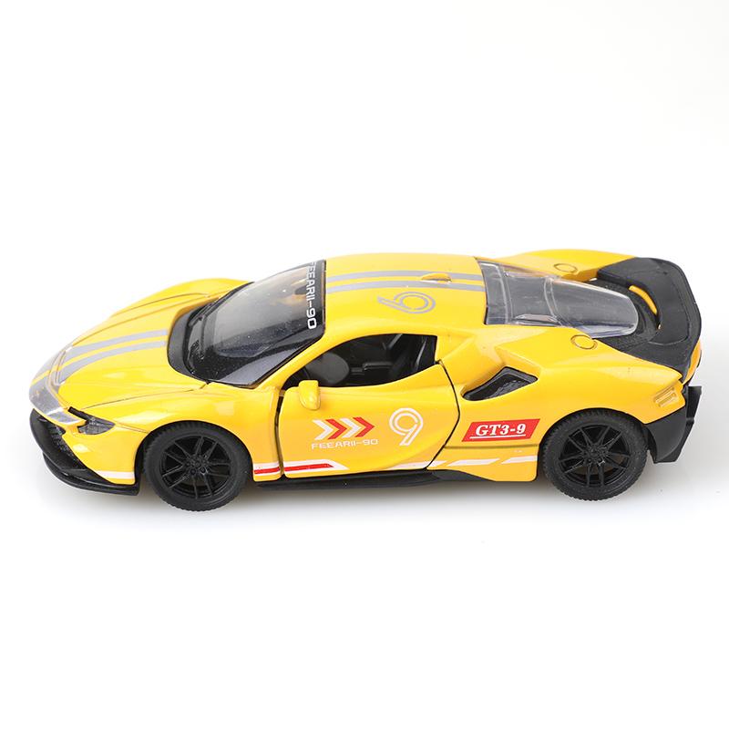(bagged)1:36 Alloy Car Model Simulation SF90 Racing Car Vehicle Pull Back Car Ornaments Collection Toys For Boy Children