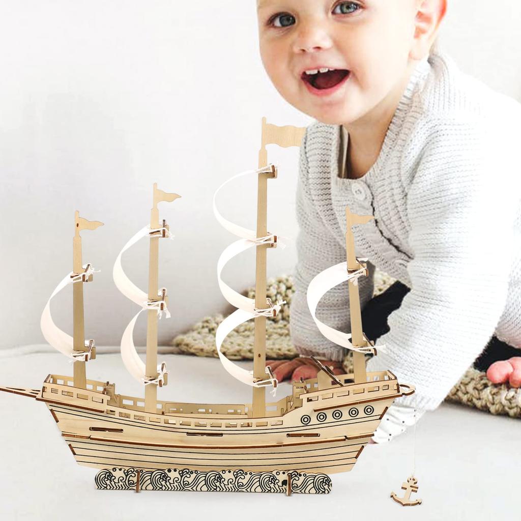 SAFIGLE Sailing Ship Wood Puzzle A DIY 3D Puzzle for Building Model Ships and Sailing Models for Kit Children.