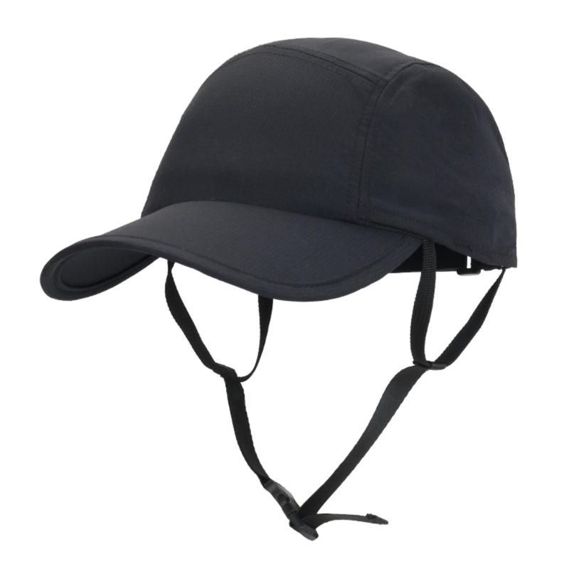 Adjustable Sun Hat With Safety Strap For Outdoor Cycling Baseball Hat Unisex Windproof Nylon Hat чёрный