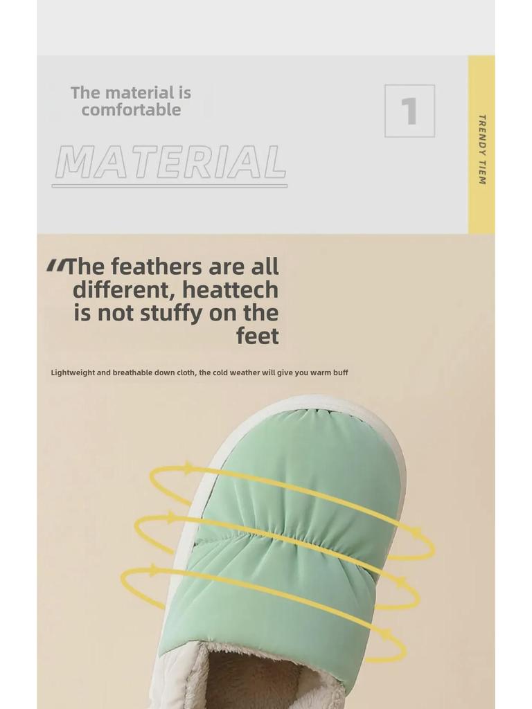 2023 New Waterproof Non-Slip Warm Cotton Indoor Slippers for Women & Men