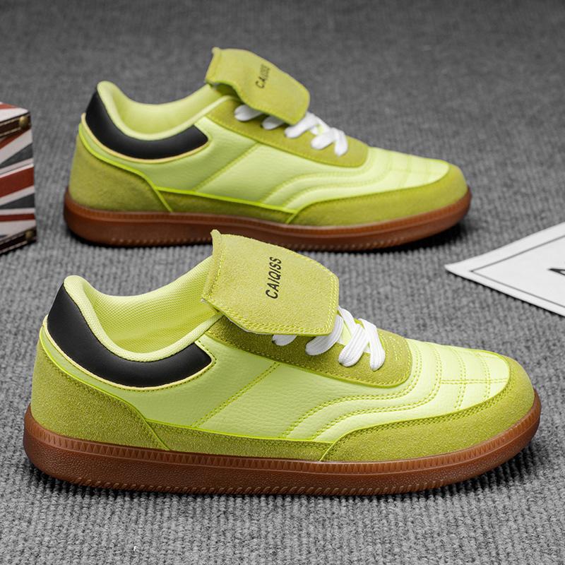 

Men s Retro Velcro Training Shoes Breathable Color-block Casual Sneakers Non-slip Gum Sole Athletic Footwear 45 зелений