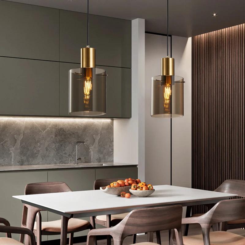 Modern LED Glass Pendant Light Foyer Dining Bedroom pendant lighting Coffee Living Room Restaurant Hotel Indoor Hanging Lamp