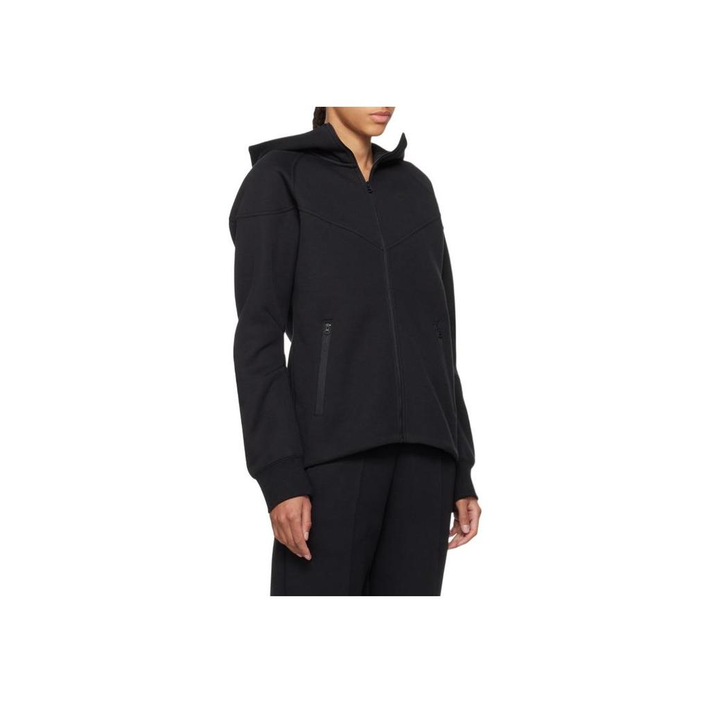 Nike Color Block Hooded Letter Print Long Sleeve Jacket Women Jackets Black FB8339-010