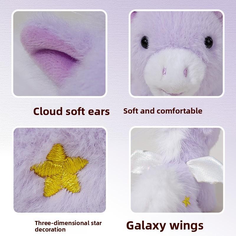 Plush Pony Angel Toy Keychain Soft Short Children Collectors Festival Doll Gift