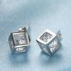 Korean Fashion Zircon Geometric Square Rubik's Cube Earrings for Women