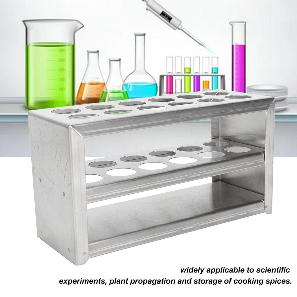 Test Tube Rack, 12 Holes 0.75in 3 Tiers Metal Test Tube Rack Stainless Steel Centrifuge Tube Holder for Laboratory School Scientific Experiments