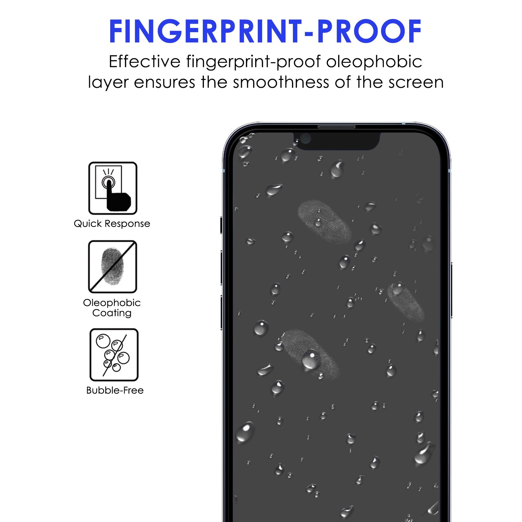

For iPhone 14 Plus 6.7 inch Sensitive-touch Tempered Glass Film Anti-explosion Black Edge Full Glue Full Screen Protector Type A