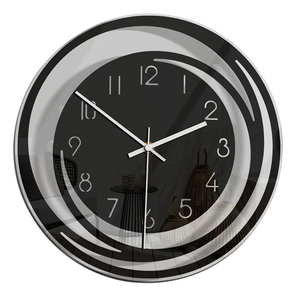 Round Wall Clock, 11 inch Battery Operated, Creative Fashionable Nordic Style, Non Ticking Digital