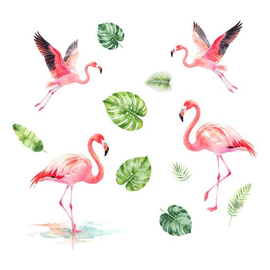 Static Glass Sticker Transparent Flamingo Pattern Window Film Electrostatic Adhesion Glass Decal Waterproof