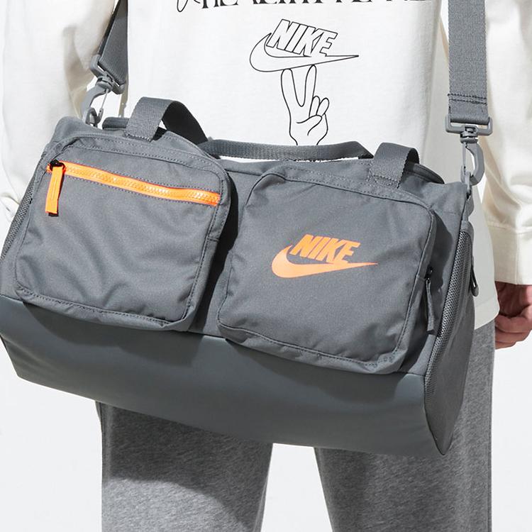 Nike Fabric Sports Bag, Travel Bag, Gym Bag Regular Unisex Gray/Orange BA6169-084