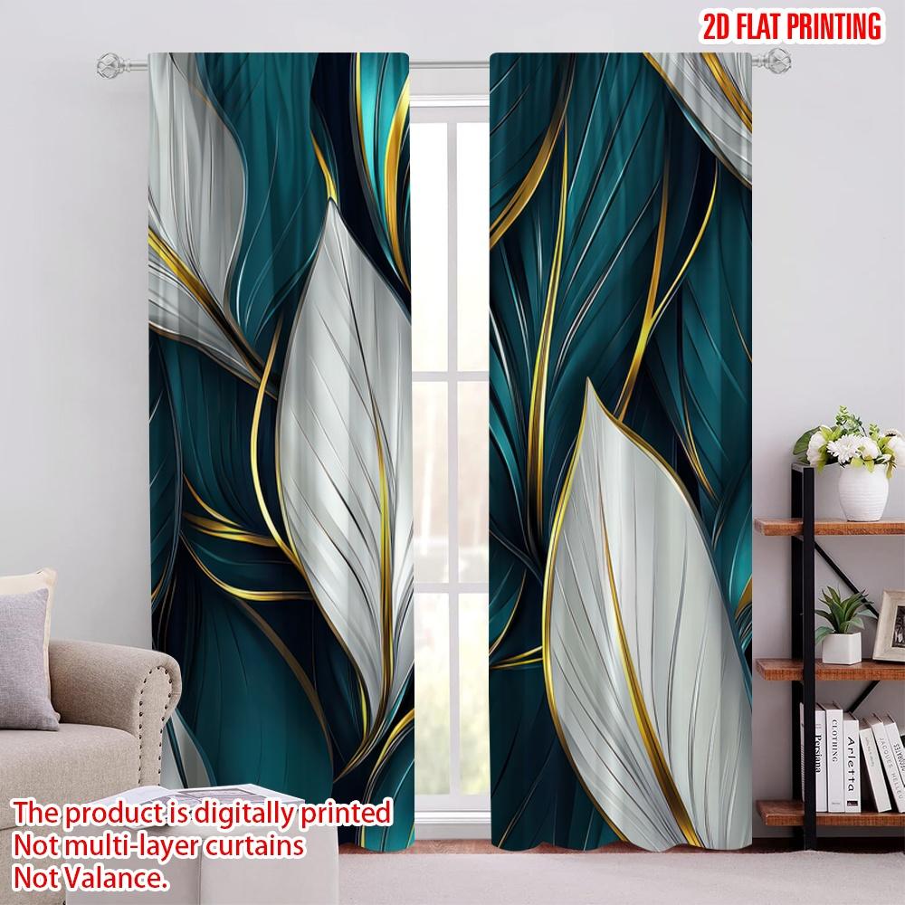 

2D flat printing 2pcs Curtains Modern Style Versatile 100% Polyester Without Electricity Party Decorations Suitable for Holiday 100*130 Rod Pocket 1pcs