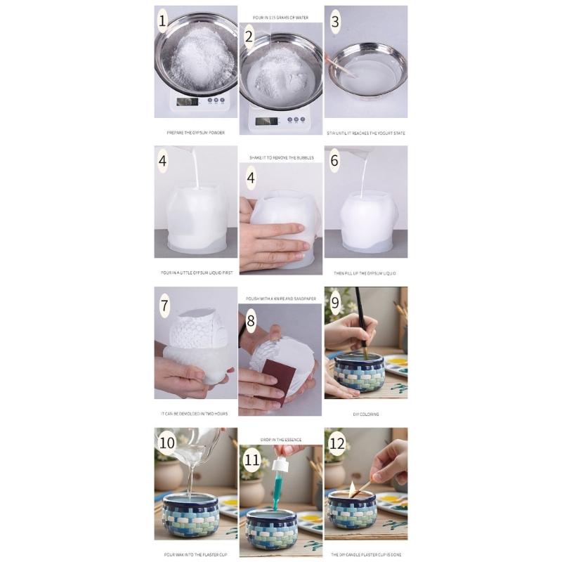 Flexible Silicone Woven basket Planter Mold Jewelry Making Tool Silicone Texture for Easy Demolding and Multipurpose Use