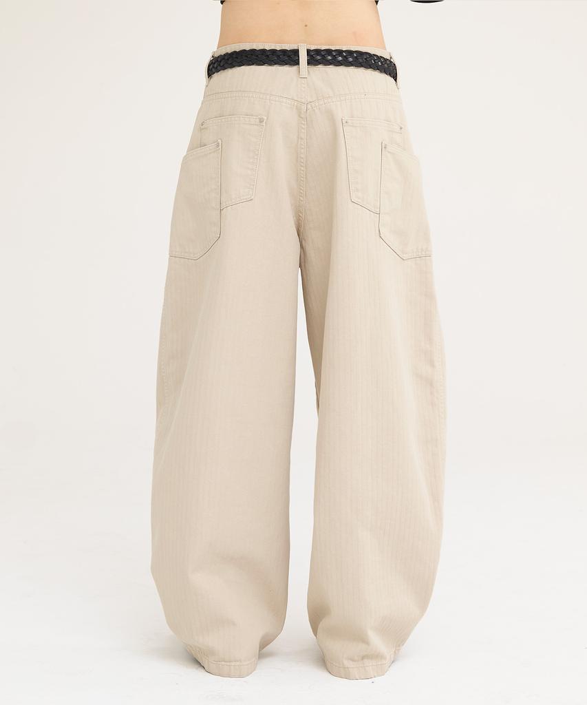 Akesi Crude Double Pocket Curved Pants_Beige