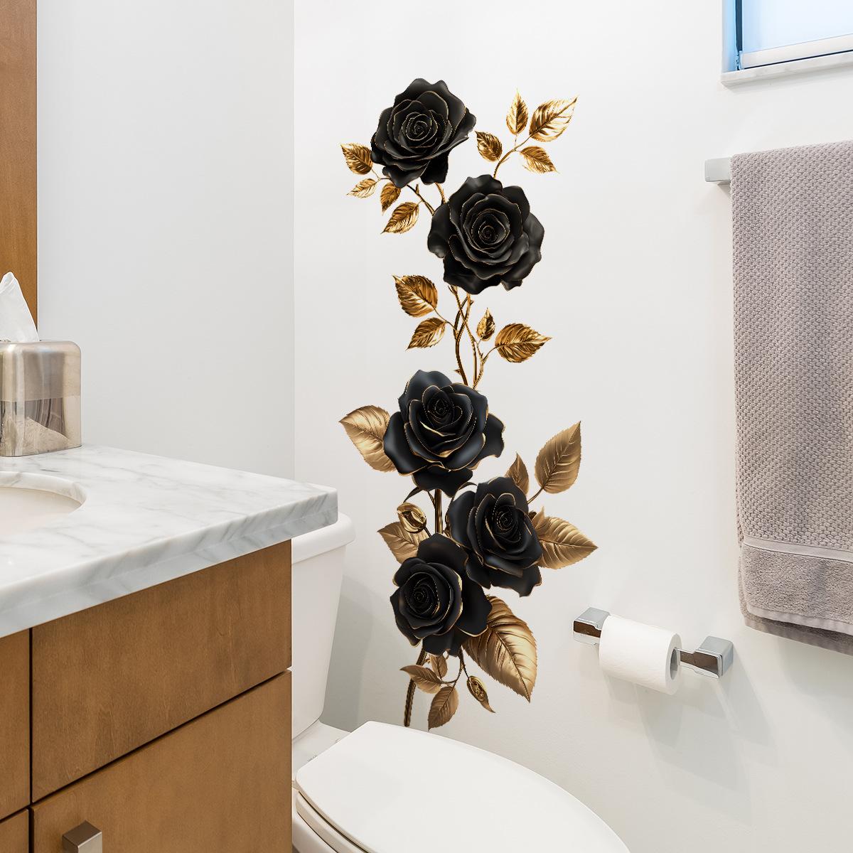 

Квіткова наклейка на стіну ПВХ Самоклеюча Знімна наліпка для Кухні Ванної Кімнати Спальні Домашнього Декору as pic