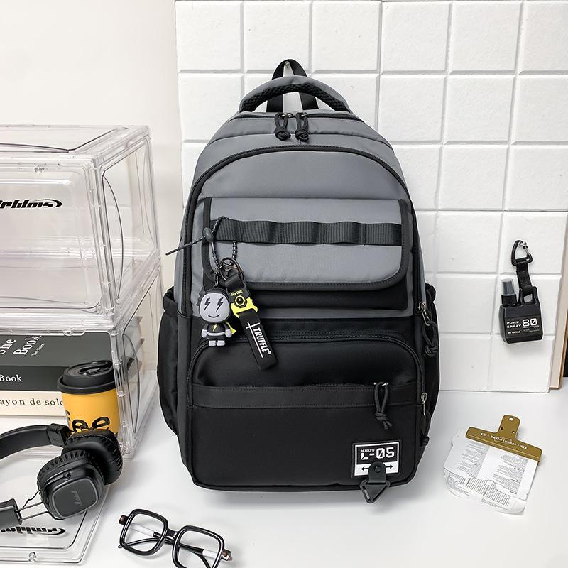 Schoolbag1011 New Japanese College Student Backpack Men's Travel Backpack Junior High School High School Students Large Capacity Multi-layer Schoolbag