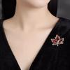 New Jing Hongmaple Brooch High-end Women's Delicate Crystal Maple Leaf Brooch Niche Design Sense Pin Suit with Accessories