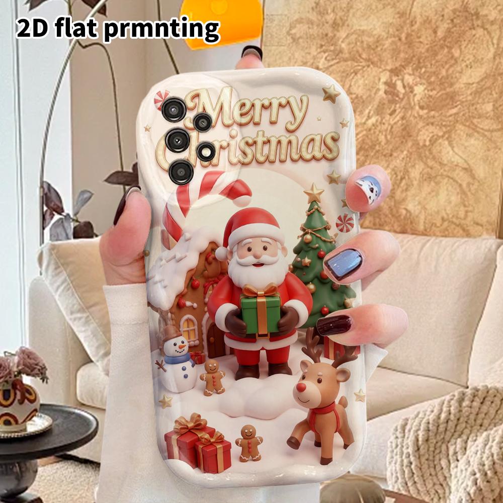 Phone Case: 2D Flat Samsung Galaxy A34 A35 M05 M06 S20 S22 S21 FE Plus 5G Protective Case, Couple Style, Christmas-themed, Christmas and Halloween Gif