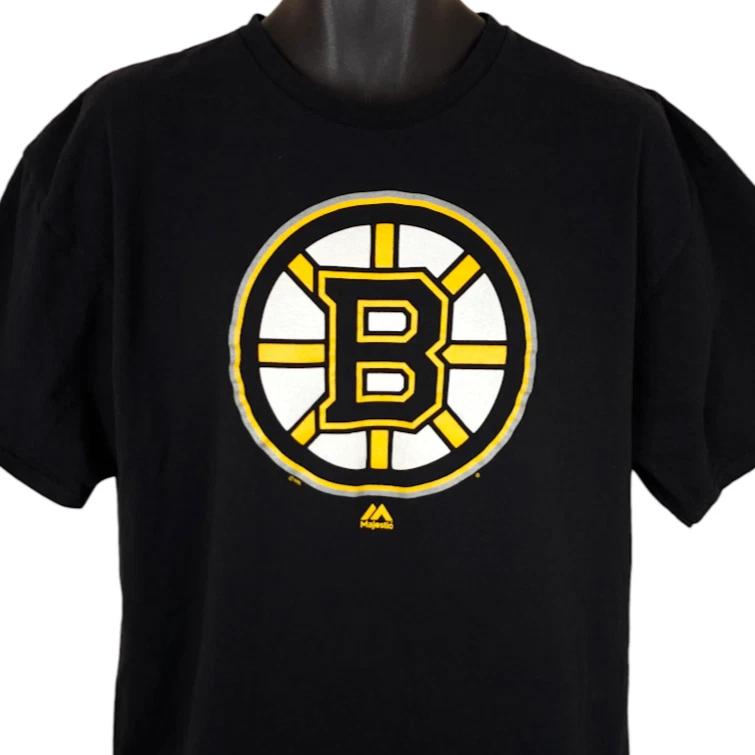 Boston Bruins 100% Cotton T-shirt Mens Tees Top Mens Size XL Black NHL Hockey Majestic Massachusetts M
