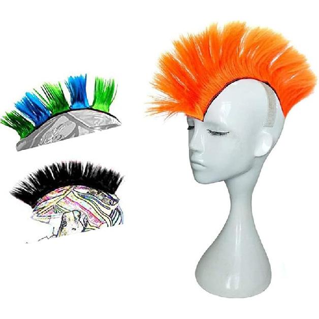 Helmet Hawks Mohawk Synthetic Wigs for Bicycle/Almost Helmet/Stick Reusable Design