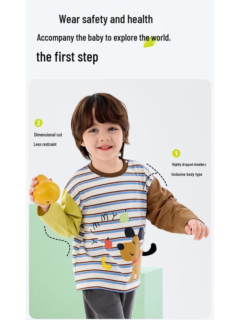 Camiseta de Manga Longa Infantil Família Dudu Algodão Nuvem: Nova Chegada de Primavera Camada Base para Meninos e Meninas