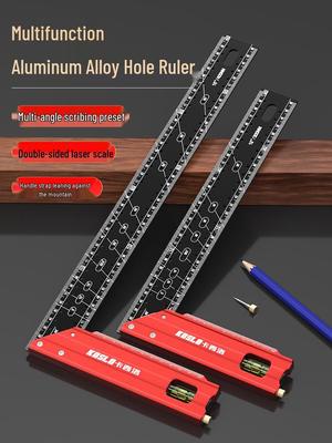 Thickened Aluminum Multi-Angle Woodworking Ruler: 90-Degree Right Angle Positioning Tool