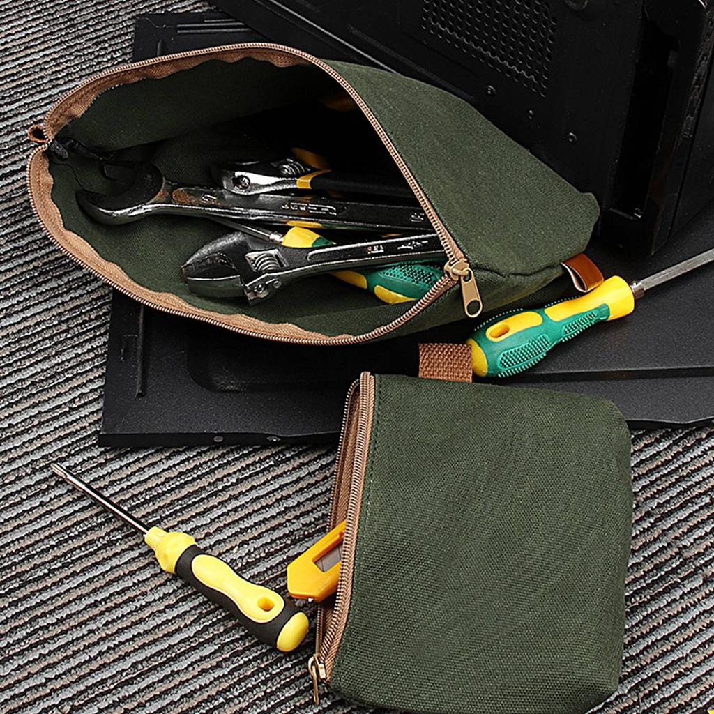 3pcs Tool Storage Bag Thickened Wear Resistant Electrician Bag Wet Wax Canvas Hardware Tool Organizer Bag