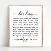 Darling, The One Thing You Have That Nobody Else Has Is You, Nursery Print, Gift for Daughter, Children Decor, Girl's Room Decor, Nursery Quotes, No
