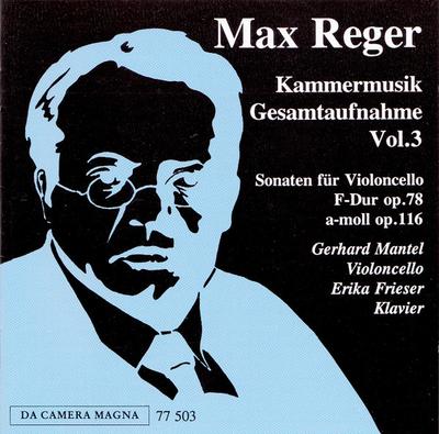 CD REGER - Chamber Works Vol.3: Cello Sonatas. DaCa77503 Da Camera Magna 1998 Non Japan Classical Used