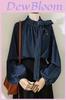 Soft Satin Bowknot Denim Shirt With 3d Effect For Casual Womens Spring Fashion