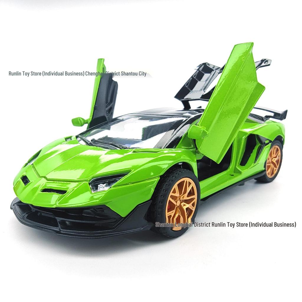 1:32 Alloy Lamborghini Sports Car - 15cm Pull-Back Toy with Openable Doors for Collection and Display