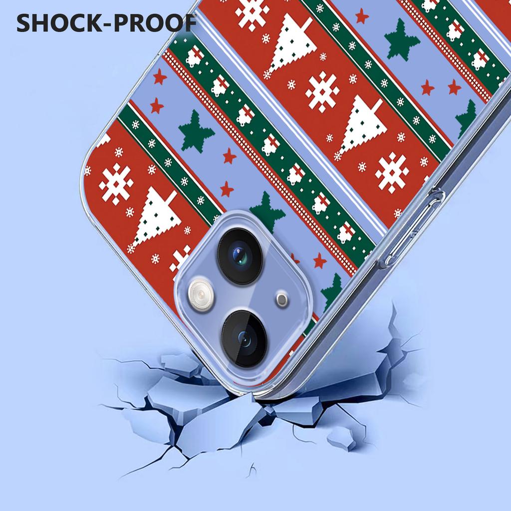 For iPhone 13 6.1 inch/iPhone 14 Case Christmas Themed Pattern Printing TPU Phone Back Cover