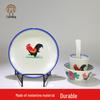 Retro Chinese Style Melamine Rooster Noodle Bowl (7-inch, 5-Pack)