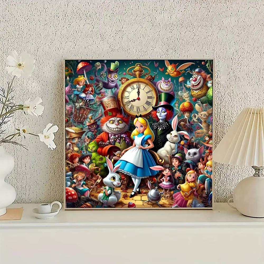 Disney Diamant Malerei Kits Alice im Wunderland Kristall Aufkleber 5D Vollstickerei Kunst Cartoon für Erwachsene