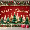 Christmas Event Banner Golden Ornaments Merry Christmas Banner Christmas Photo Banner Colorful Decor For Family Party Indoor