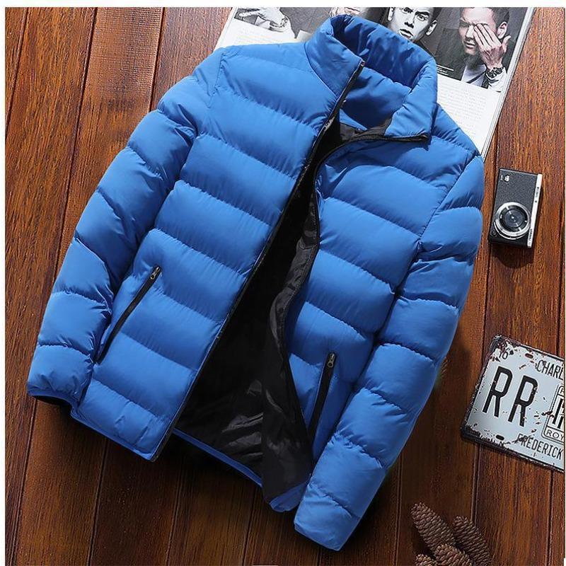 Mens Thick Relaxed Fit Leisure Cotton Coat Winter Versatile and Handsome Cotton Coat